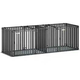 PULUZ - 83 inchL Heavy Duty Dog Crate, Extra Large Dog Kennel with Divider and Mat for Large Breeds, Modular Puppy Playpen