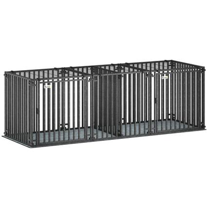Front. PULUZ - 83 inchL Heavy Duty Dog Crate, Extra Large Dog Kennel with Divider and Mat for Large Breeds, Modular Puppy Playpen.