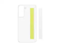Front. Samsung - Samsung Galaxy S21 FE Silicon Slim Strap Cover I Color: White - White.