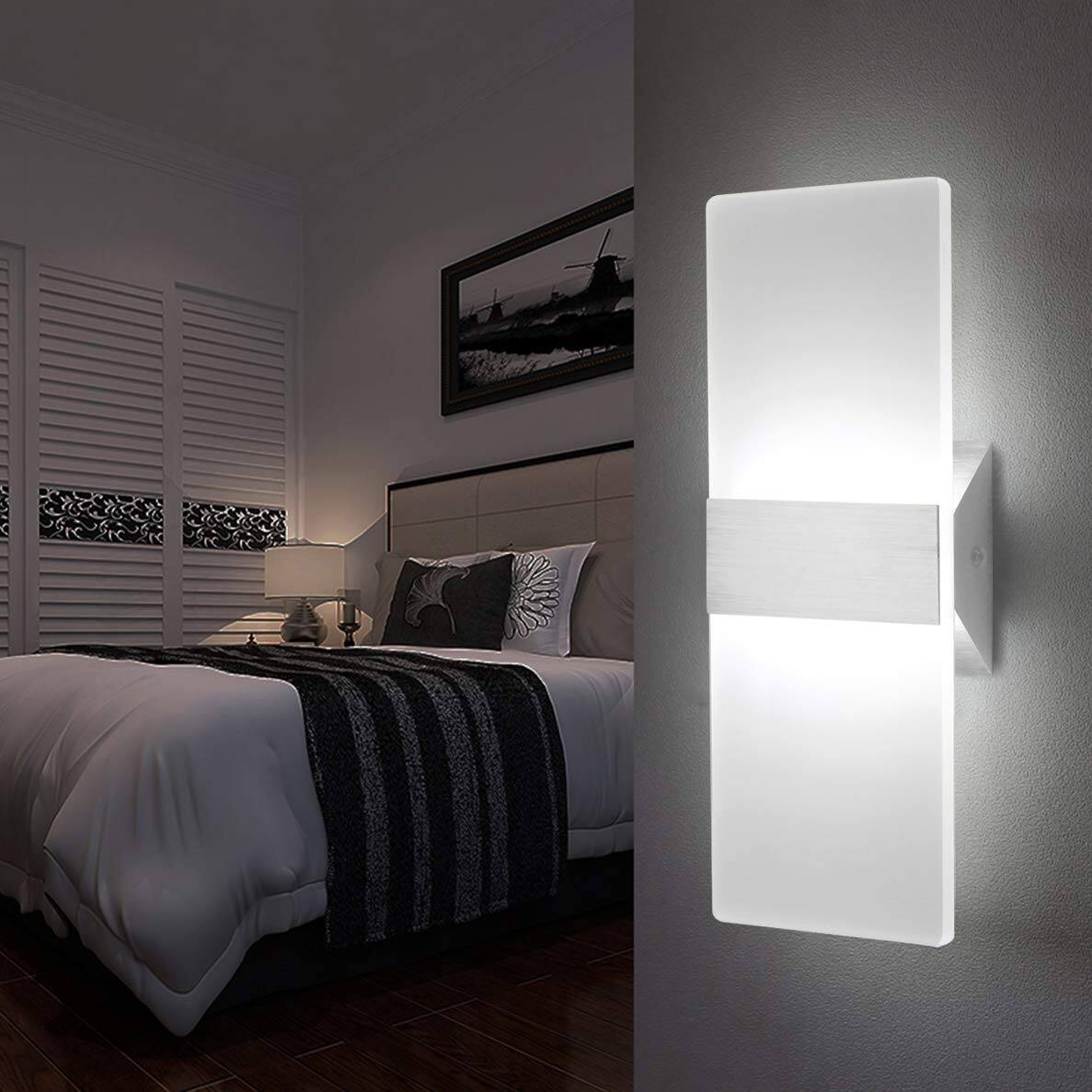 Left. HM 1810 - Led Wall Sconce Modern Light Lamps w Cool k Up And Down Indoor Lighting Fixture For Living Room Bedroom Hal - cool white-3 pack.