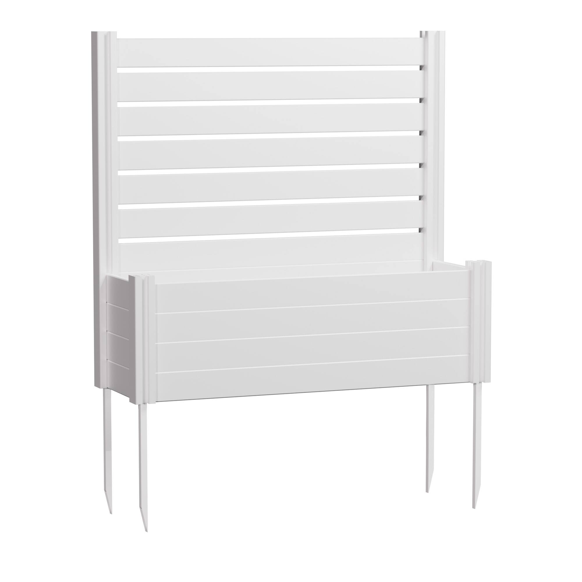 Angle. PexFix - 47 in. x 47 in. Rectangle Vinyl PVC Planter Box Raised Garden Beds with Trellis-Ideal for Backyard - White.