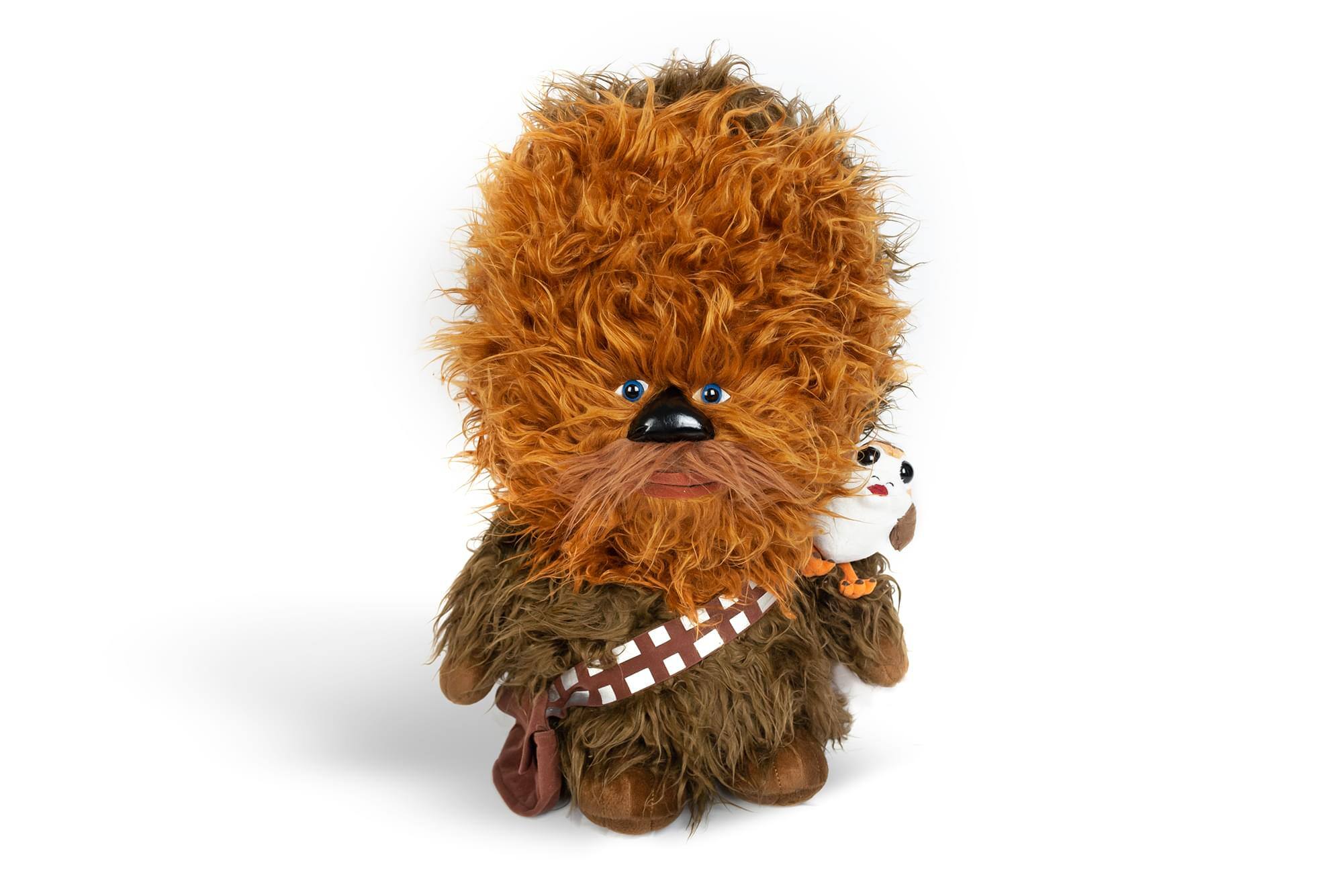 Front. Star Wars - Super-Deformed Star Wars 22” Chewbacca with Porg Talking Plush - Brown.