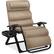 Front. Best Choice Products - Best Choice Products Oversized Zero Gravity Chair, Folding Recliner w/ Removable Cushion, Side Tray - Wheat - Wheat.