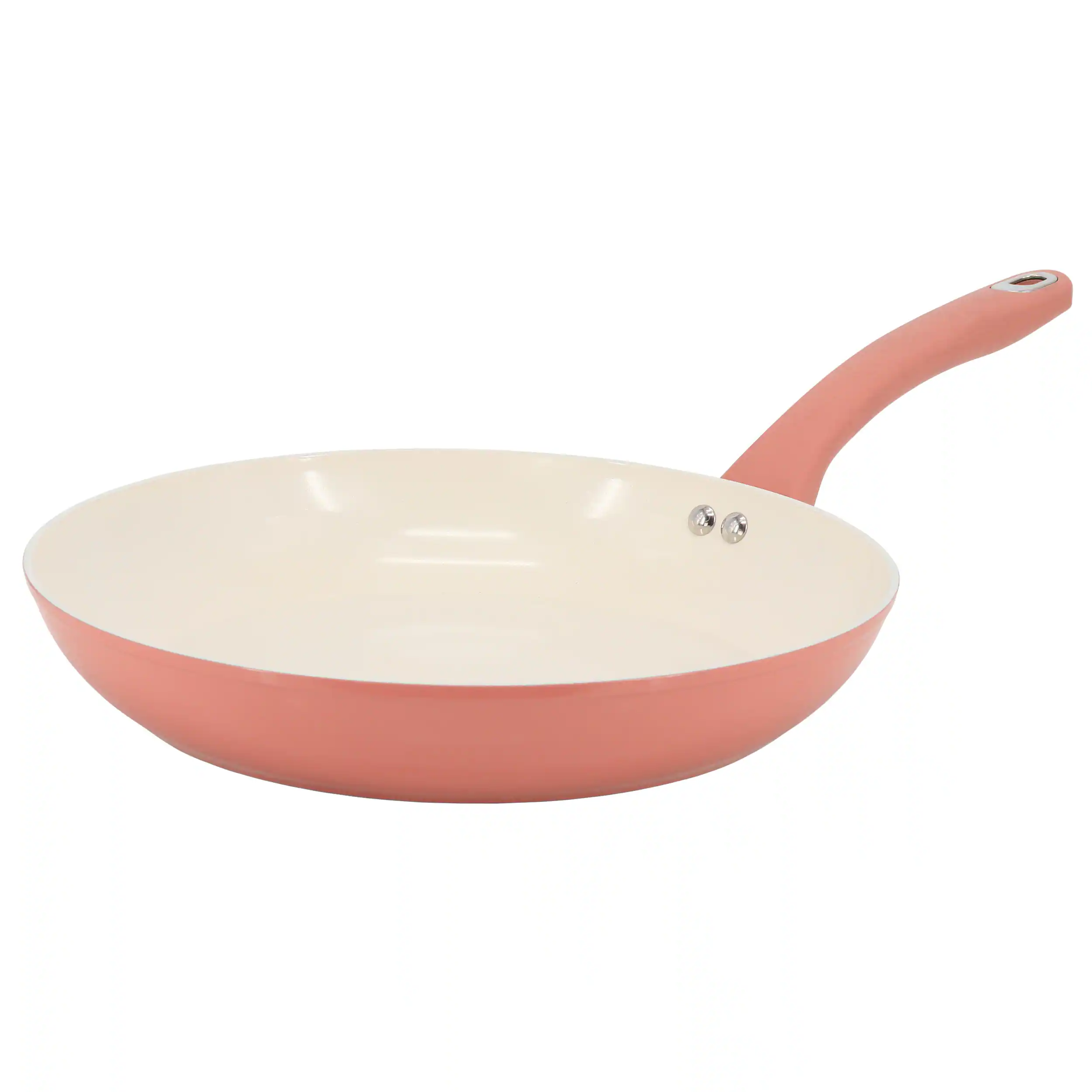 Martha Stewart - Everyday Rexford 12 Inch Ceramic Nonstick Aluminum Frying Pan - Coral