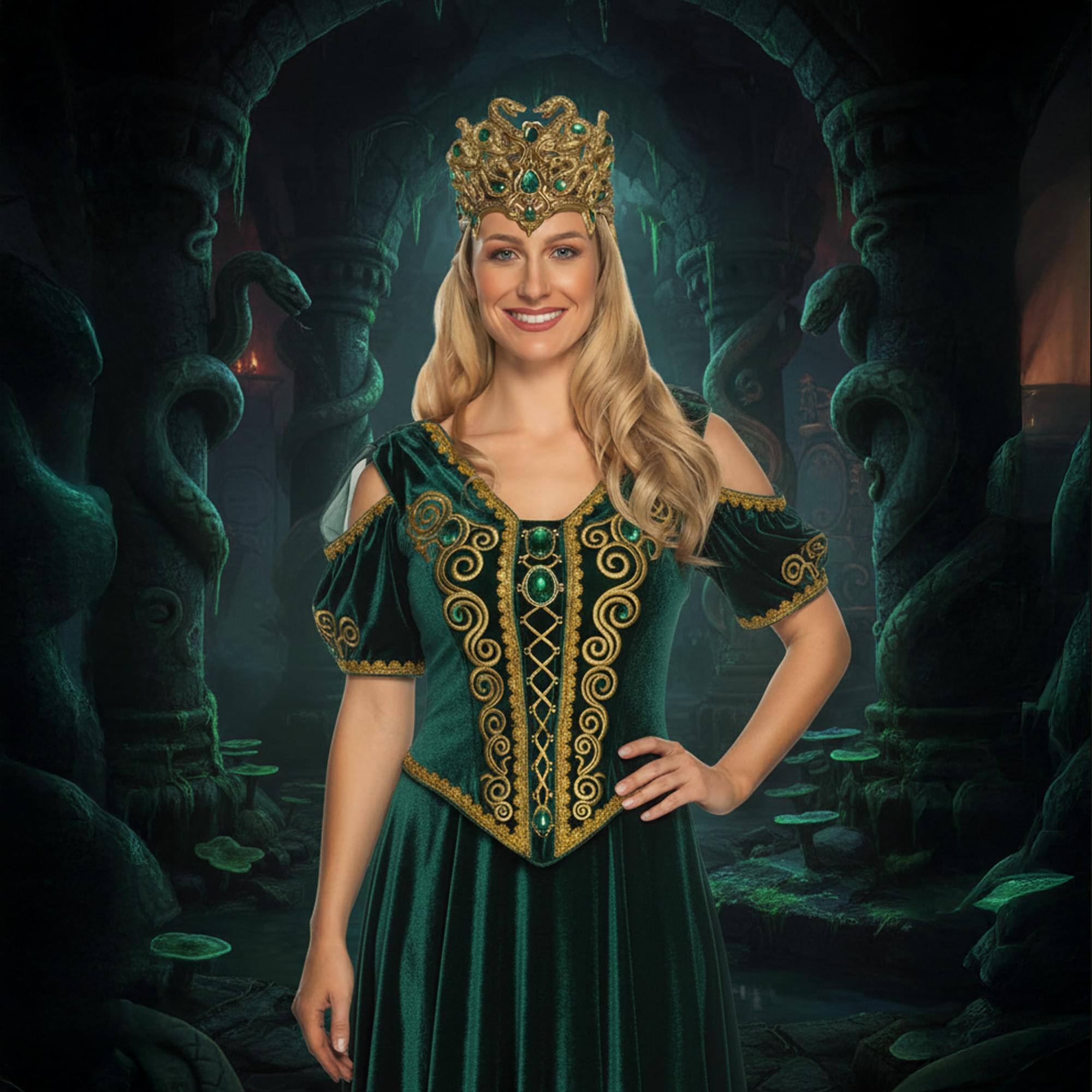 Alt View 10. Underwraps - Medusa Gold Snakes Adult Costume Headpiece - Gold.