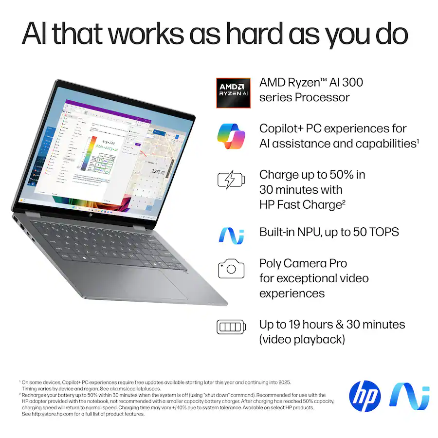 HP OmniBook X Flip 2 in 1 Copilot+ PC 14