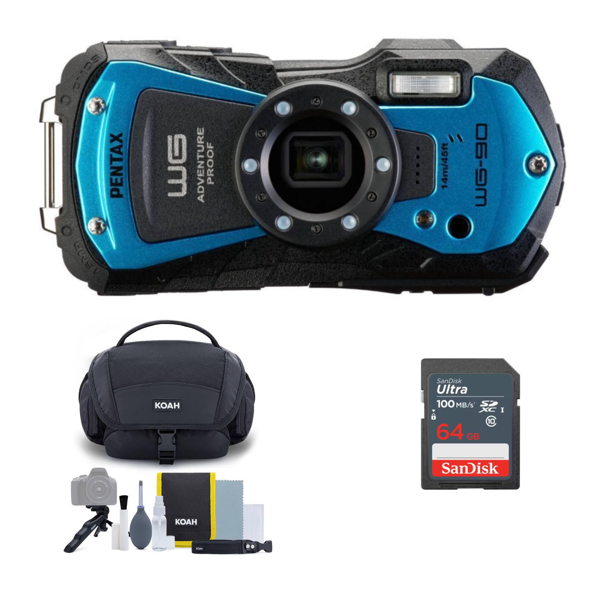 I PENTAX CWE WG ADVENTURE PROOF . . . 14m/45ft 1am/48t 06-9M OH SanDisk Ultra 100 MB/s S XC I 64 GB SanDisk AH I A