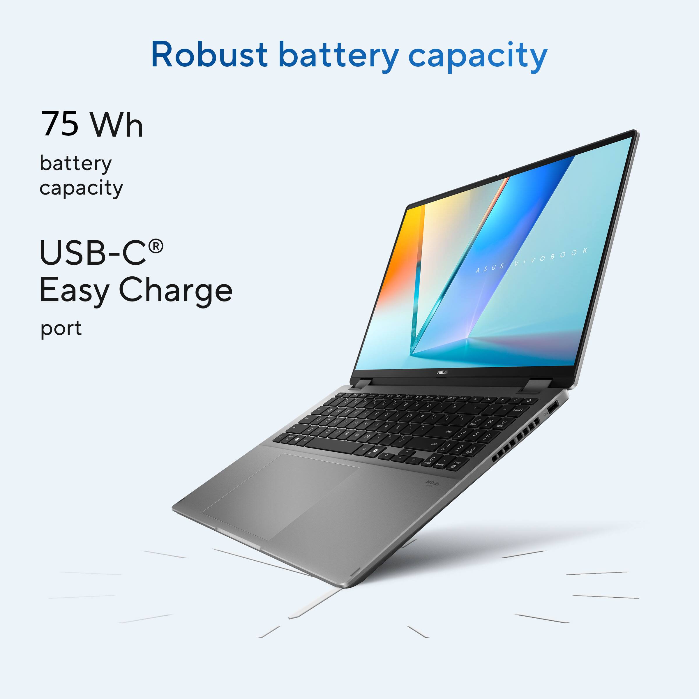 Robust battery capacity

75 Wh battery capacity

USB-C® Easy Charge port