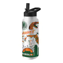 Logo Brands - Florida A&M Rattlers 34oz. Native Quencher Bottle - Multicolor