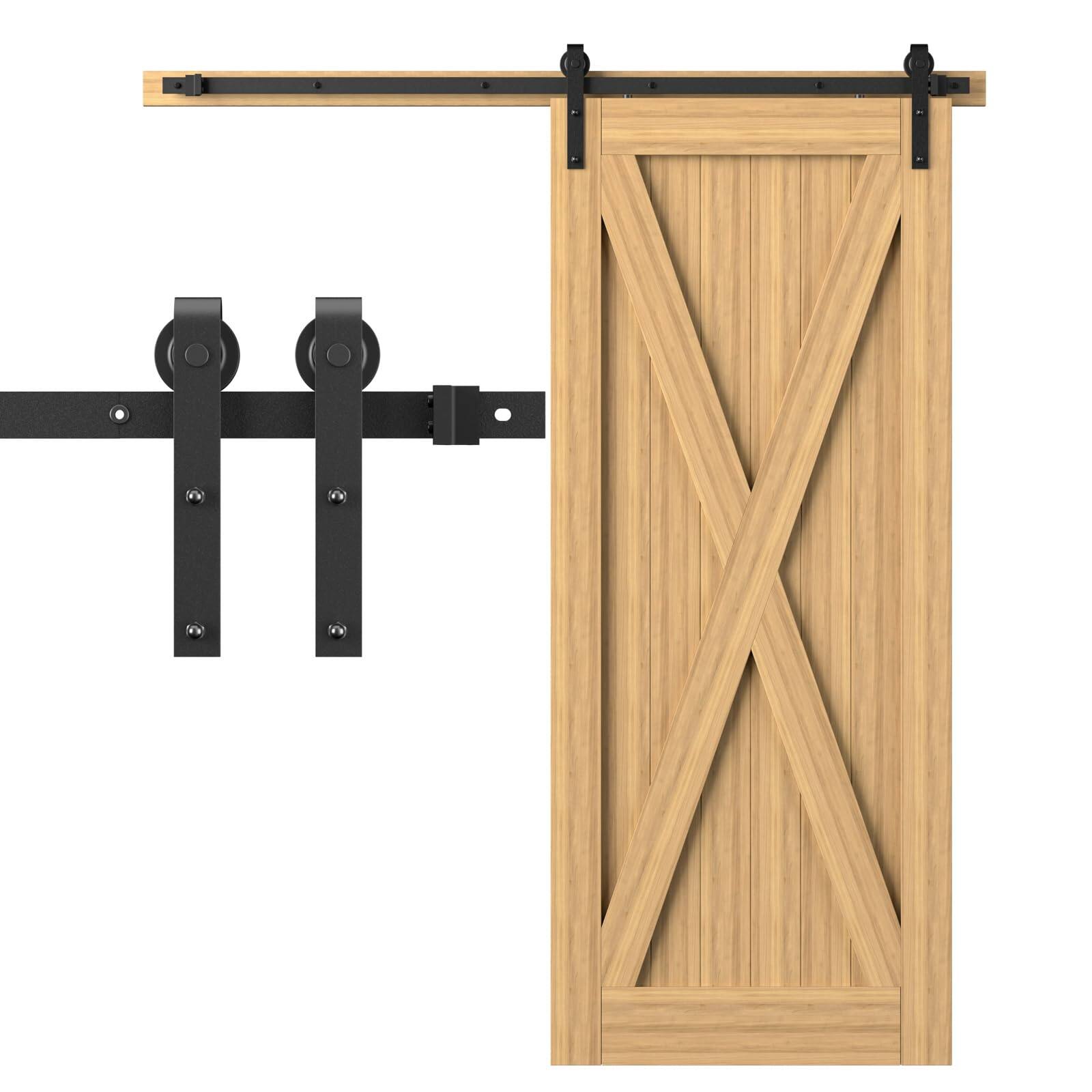 Alt View 5. Empire DigiLabs - 6 Sliding Barn Door Hardware Kit For Single Door-sturdy&smoothly&quietly-heavy Duty-easy To Install Fit 36 ... - 6FT-Single Doors.