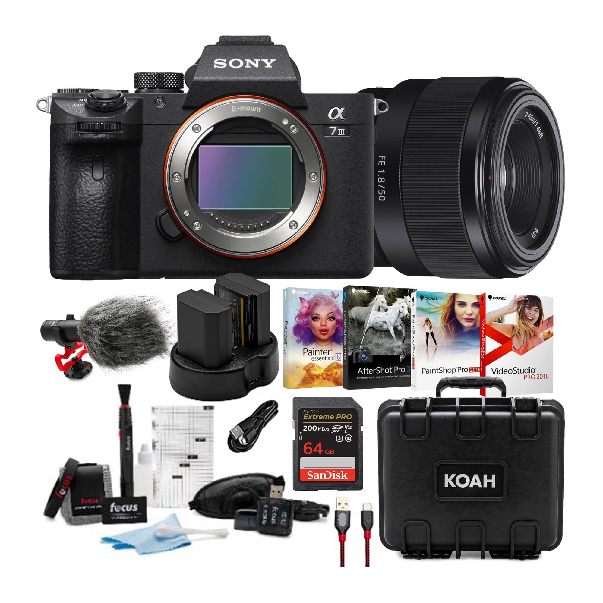 Sony - a7 III Full Frame Mirrorless Camera with 28-70mm and FE 50mm f/1.8 Lens Kit - Black