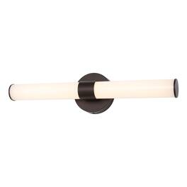 Jonathan Y - Brooks 20.13" 1-Light Industrial Mid-Century Iron Integrated LED Vanity Light, Oil Rubbed Bronze - Oil Rubbed Bronze/White