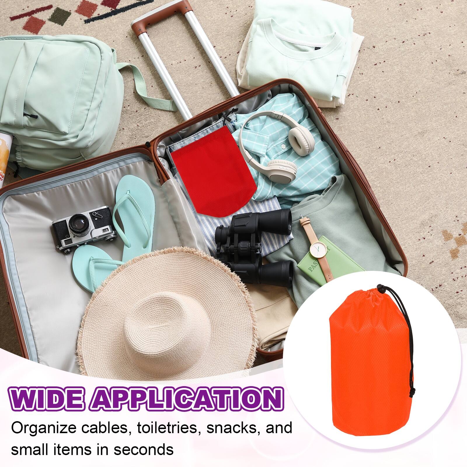 WIDE APPLICATION  
Organize cables, toiletries, snacks, and small items in seconds