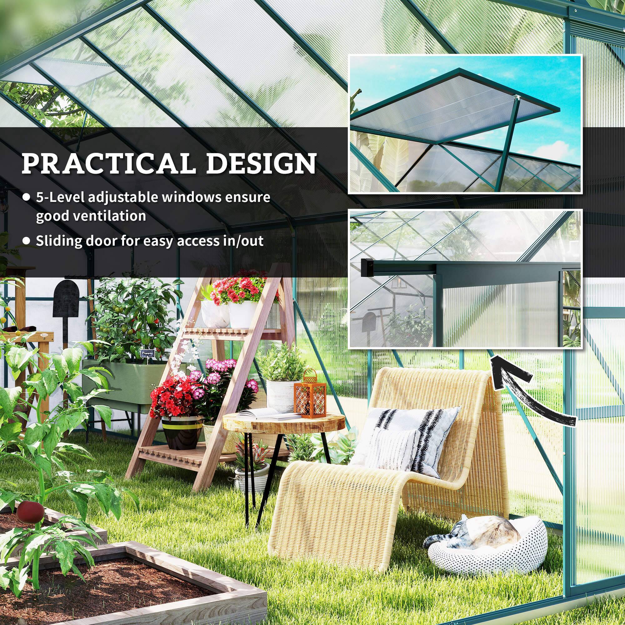 PRACTICAL DESIGN  
- 5-Level adjustable windows ensure good ventilation  
- Sliding door for easy access in/out