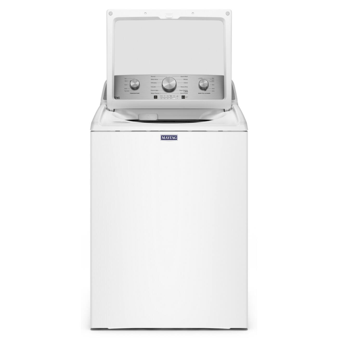 Left. Maytag - 4.7 Cu. Ft. Top Load Agitator Washer with Extra Power Cycle - White.