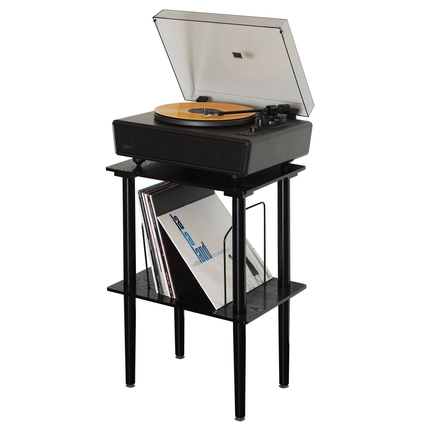 Alt View 4. Arkrocket - Arkrocket Huygens Bluetooth Turntable with Built-in Speakers (Black) - Black.