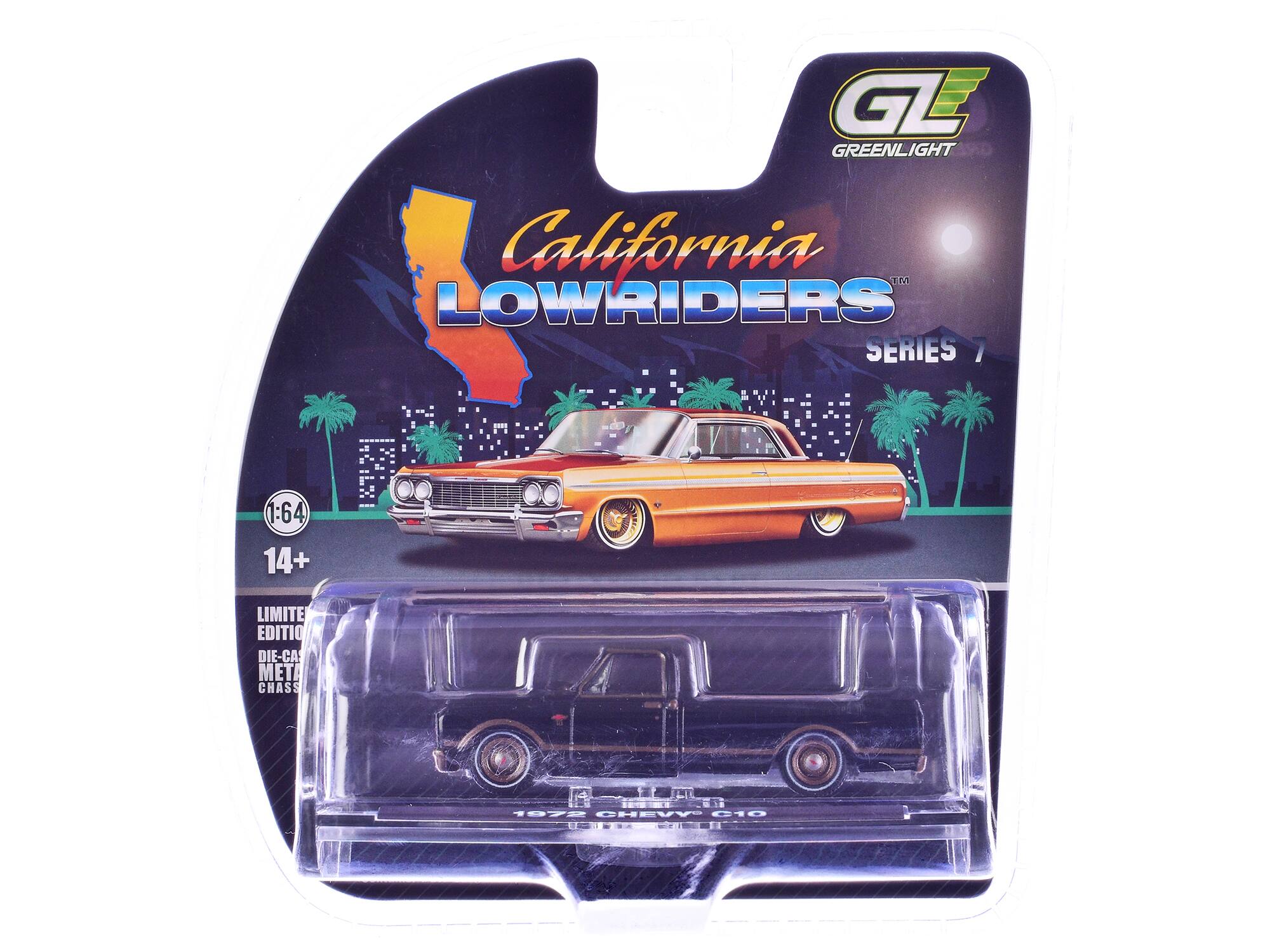 GL GREENLIGHT California LOWRIDERS SERIES 7 1:64 14+ LIMITED EDITION DIE-CAST METAL CHASSIS 1972 CHEVY C10