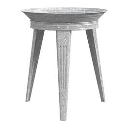 Panacea - 82930 Galvanized Vintage Style Metal Bird Bath and Pedestal Stand - Gray