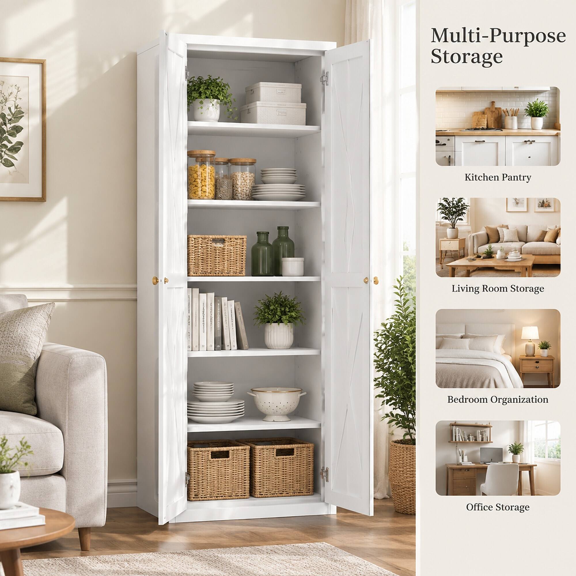 Multi-Purpose Storage

Kitchen Pantry

Living Room Storage

Bedroom Organization

Office Storage