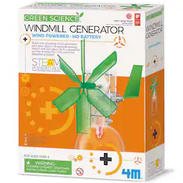 4M - Windmill Generator - DIY Mini Air-Powered Turbine Kit - Multicolor