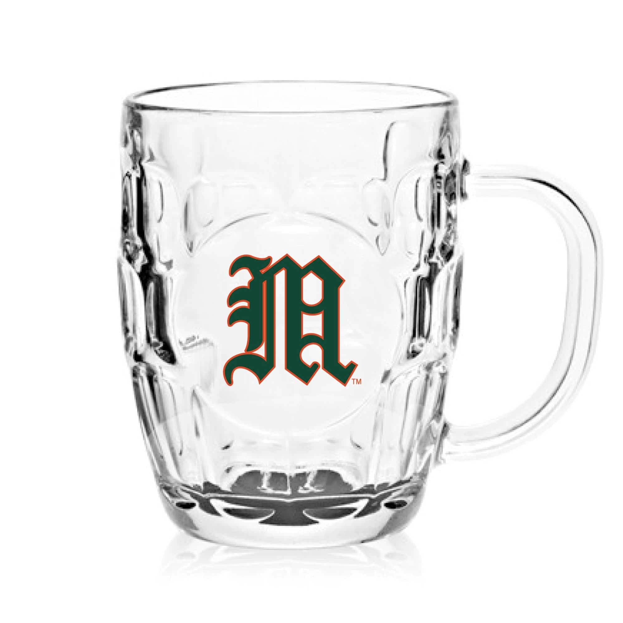 Indigo Falls - Miami Hurricanes 20oz. Dimpled Glass Mug - Multicolor