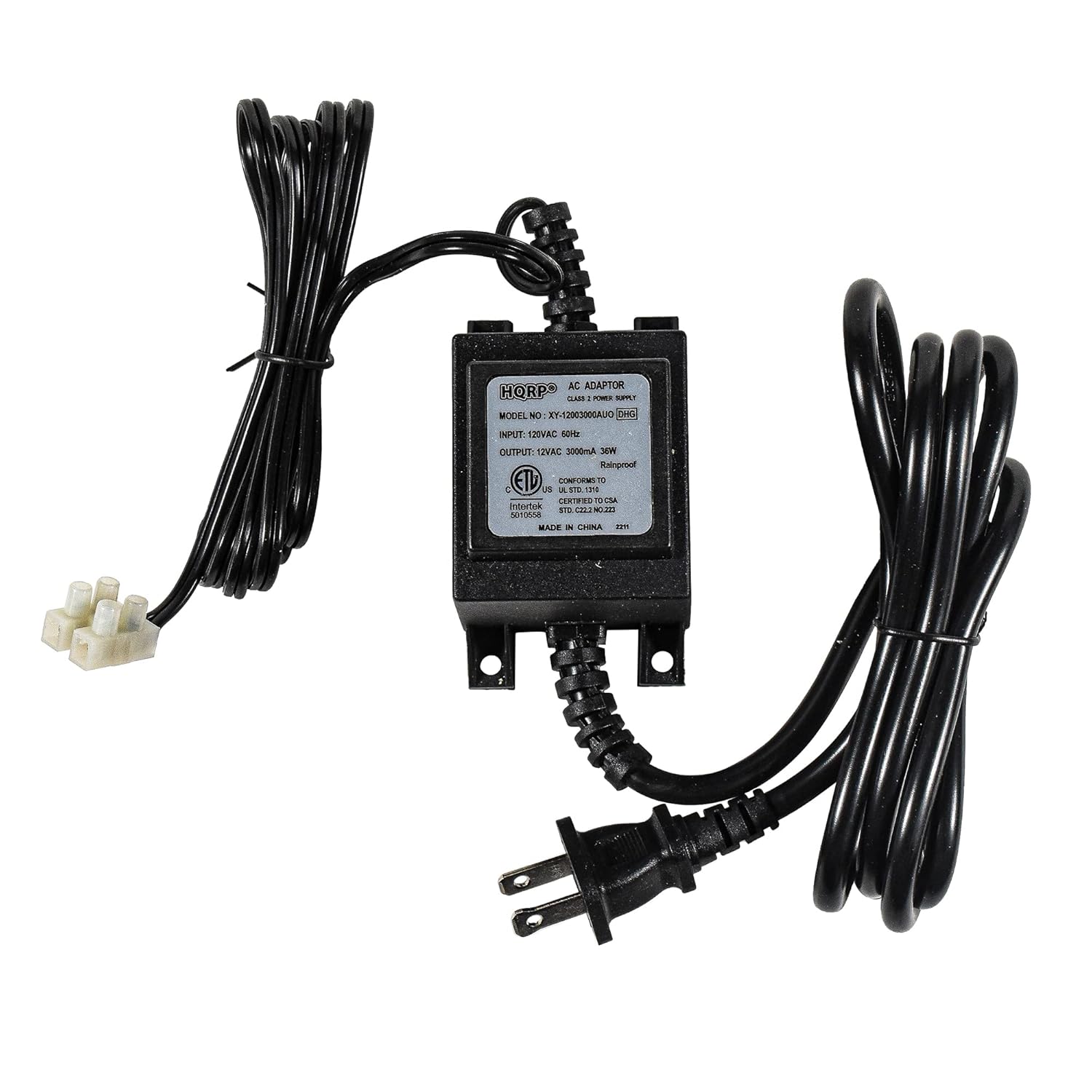 AC ADAPTOR  
MODEL: S  
INPUT: 100-240VAC 50/60Hz  
OUTPUT: 12V 380mA  
3000mA  
UL LISTED  
MADE IN CHINA