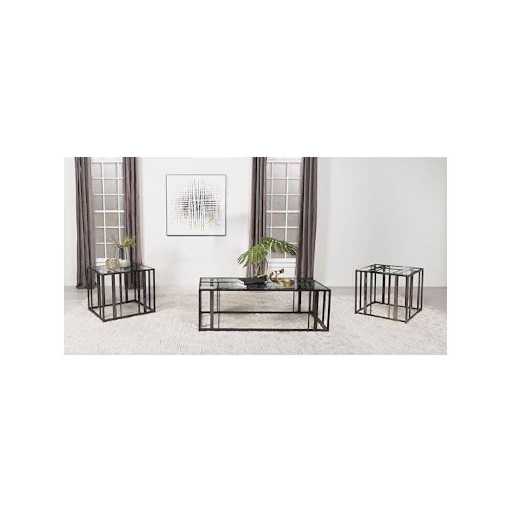 Alt View 1. Coaster Co. of America - Adri 3-piece Coffee and End Table Set Black Nickel - Black.
