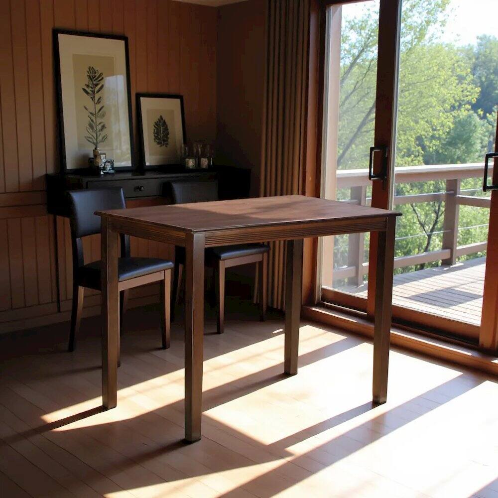 Angle. FurniFact - Mahogany Small Dining Table – Solid Wood Kitchen and Dining Table for 4 - Mahogany.