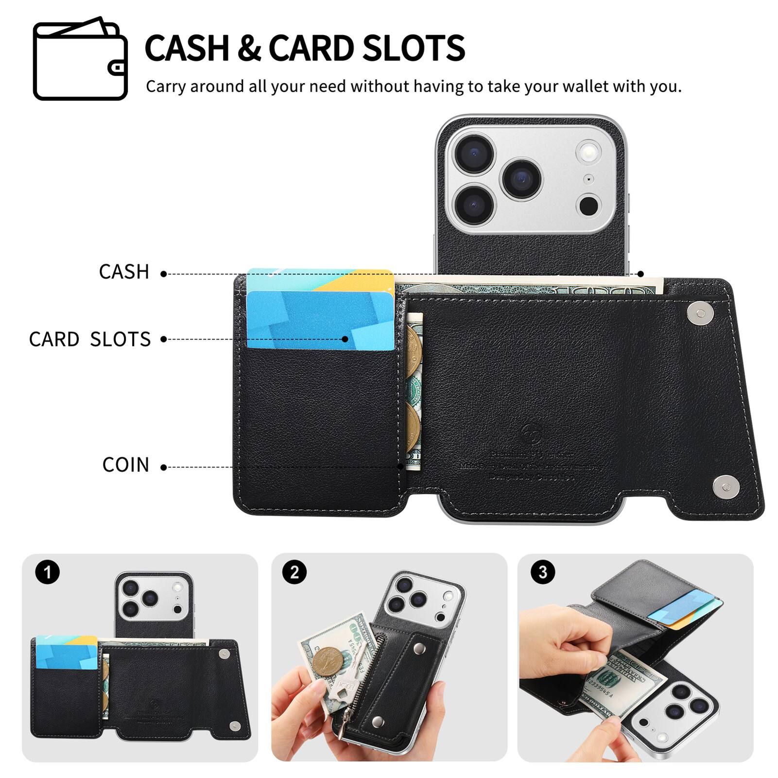 CASH & CARD SLOTS  
Carry around all your need without having to take your wallet with you.

CASH  
CARD SLOTS  
COIN  

1  
2  
3  

ARDINGS 629395491