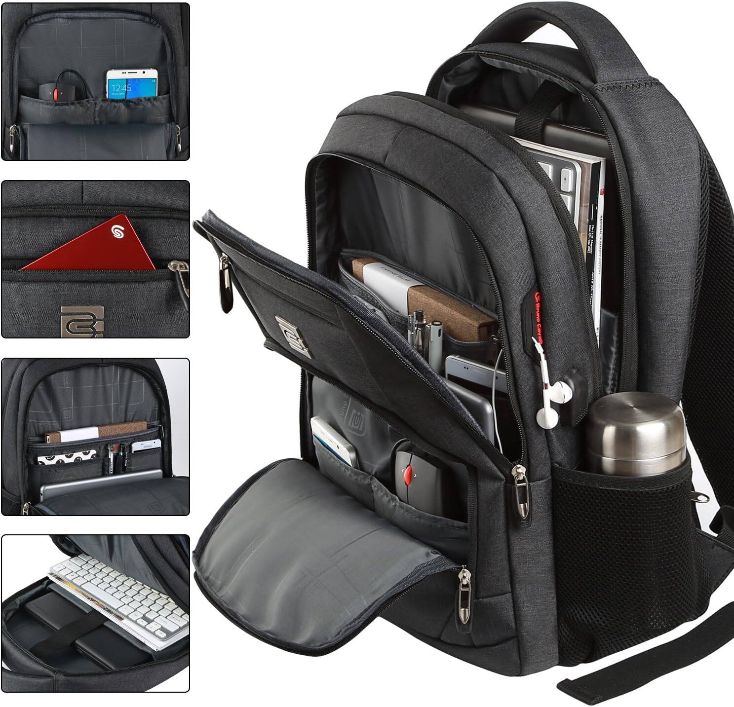 Angle. Core Tech - 15.6-Inch Water-Resistant Business Laptop Backpack with Anti-Theft Pocket and Luggage Strap - Black.