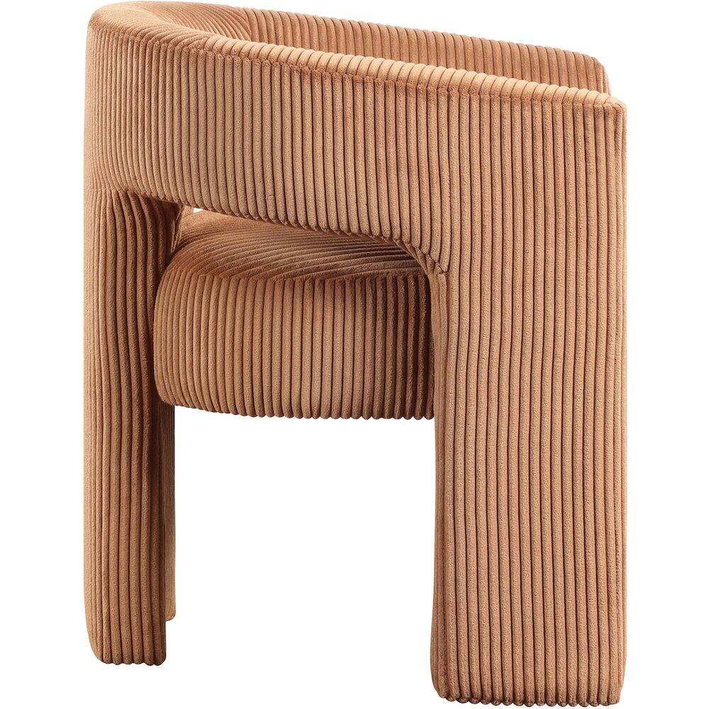 Alt View 3. Meridian Furniture - Riz Saddle Corduroy Fabric Accent/Dining Chair - Brown.