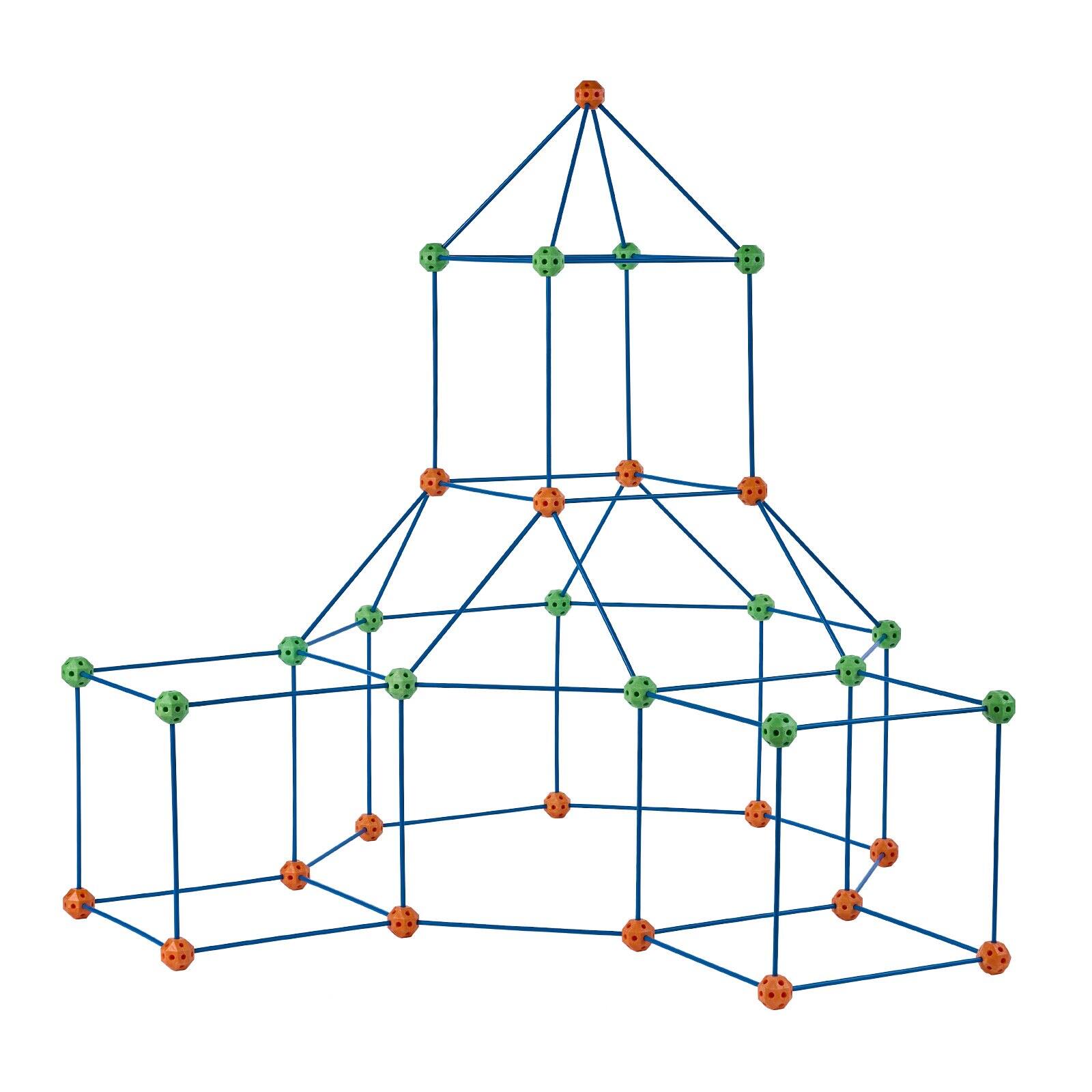 Alt View 9. Glintex - Kids Fort Building Kit, 120PCS STEM Construction Toy with Rods and Balls for Indoor Outdoor Creative Play.