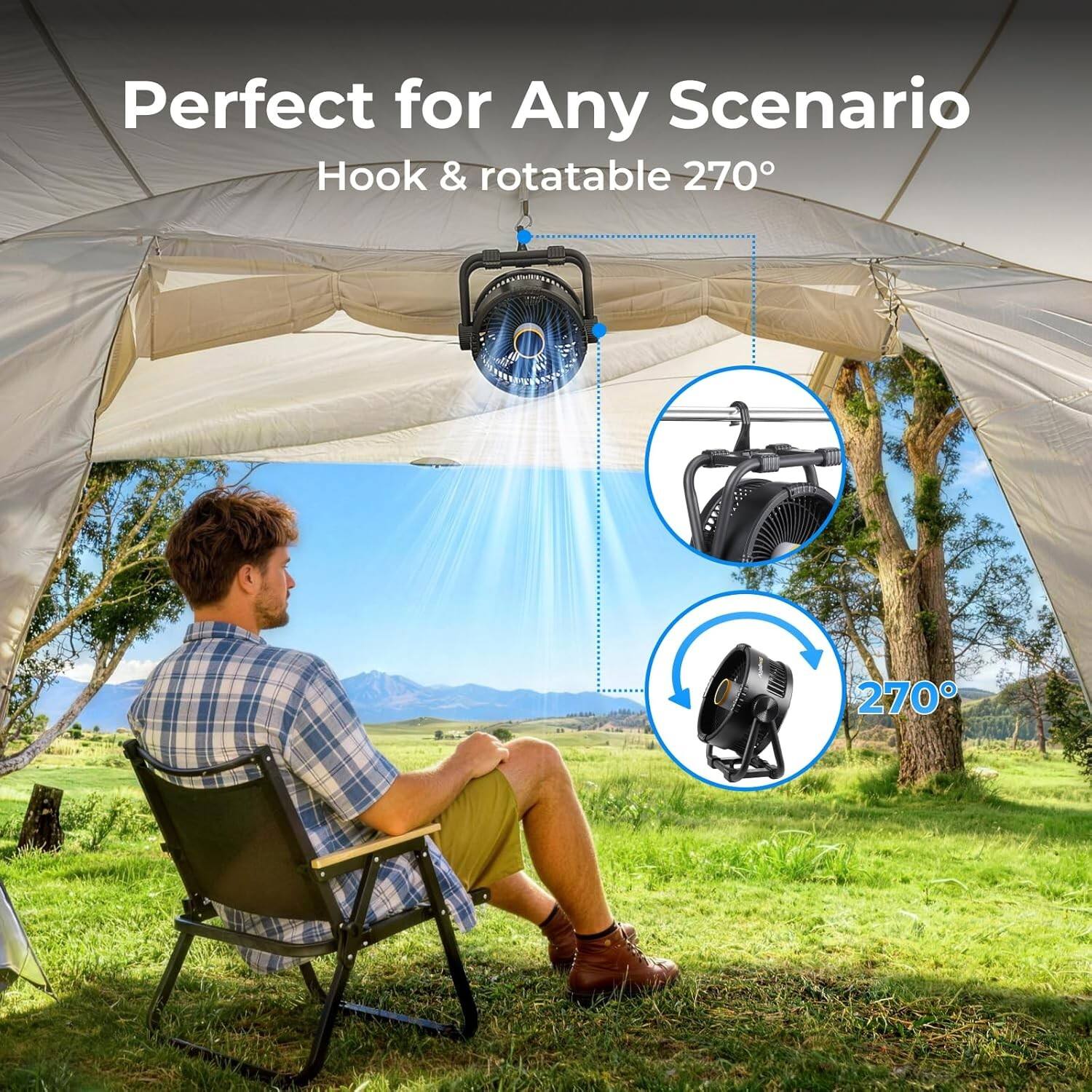 Perfect for Any Scenario  
Hook & rotatable 270°