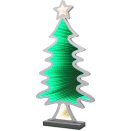 Celebrations - LED Warm White & Green Tree Animated Decor 23.62 in. (Case of 4) - Green|White