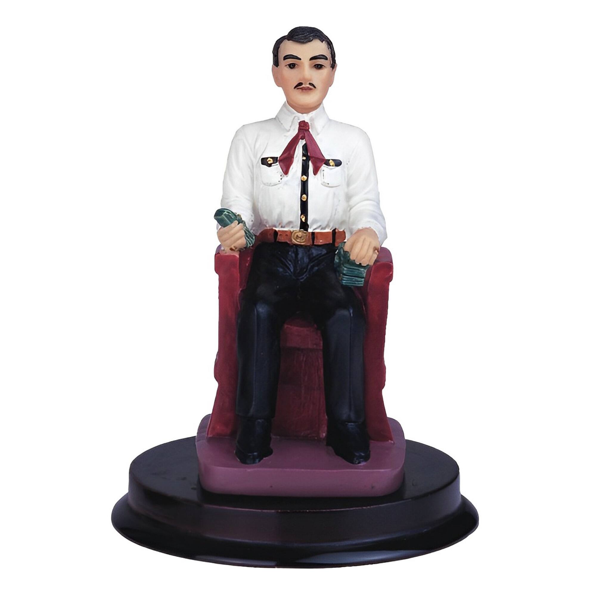 Front. FC Design - FC Design 5"H Jesus Malverde Angel of The Poor Sinaloa Figurine Holy Figurine Statue Desk Tabletop Home Decor Gift - Multi-Color.