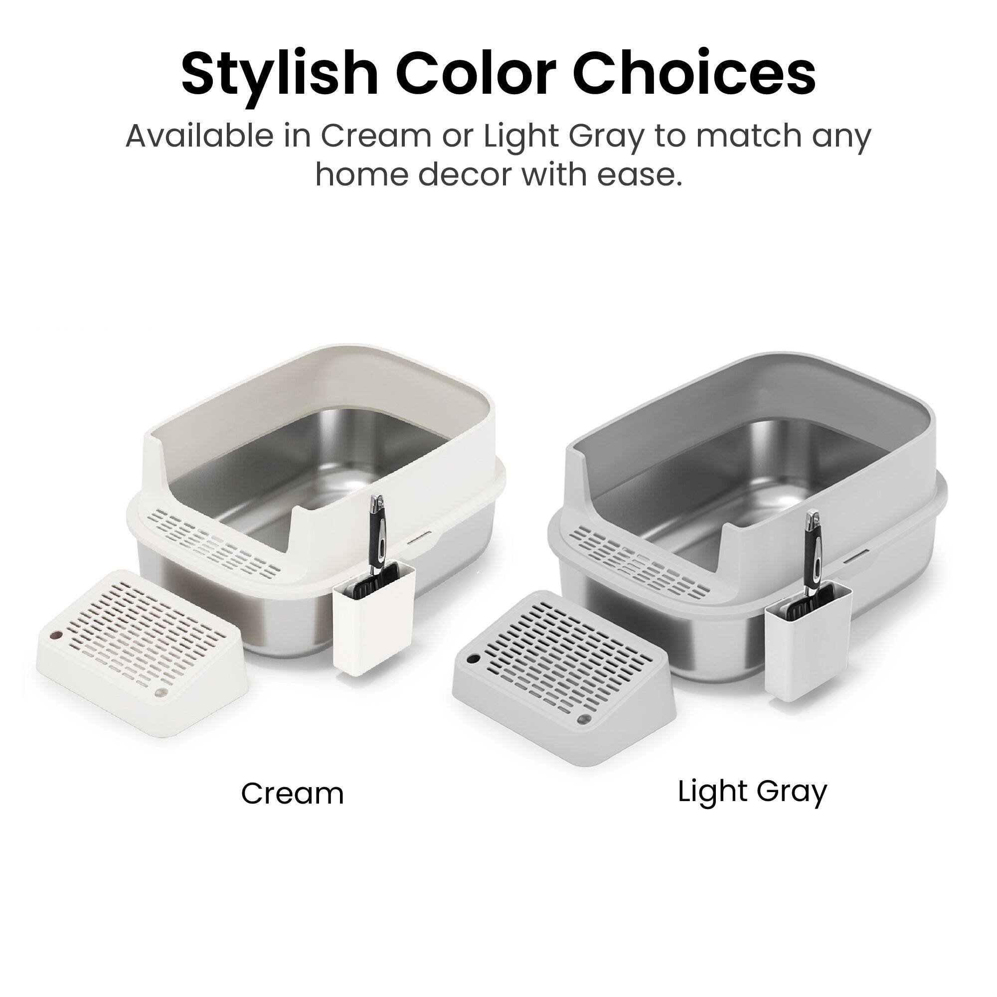 Stylish Color Choices  
Available in Cream or Light Gray to match any home decor with ease.  
Cream  
Light Gray