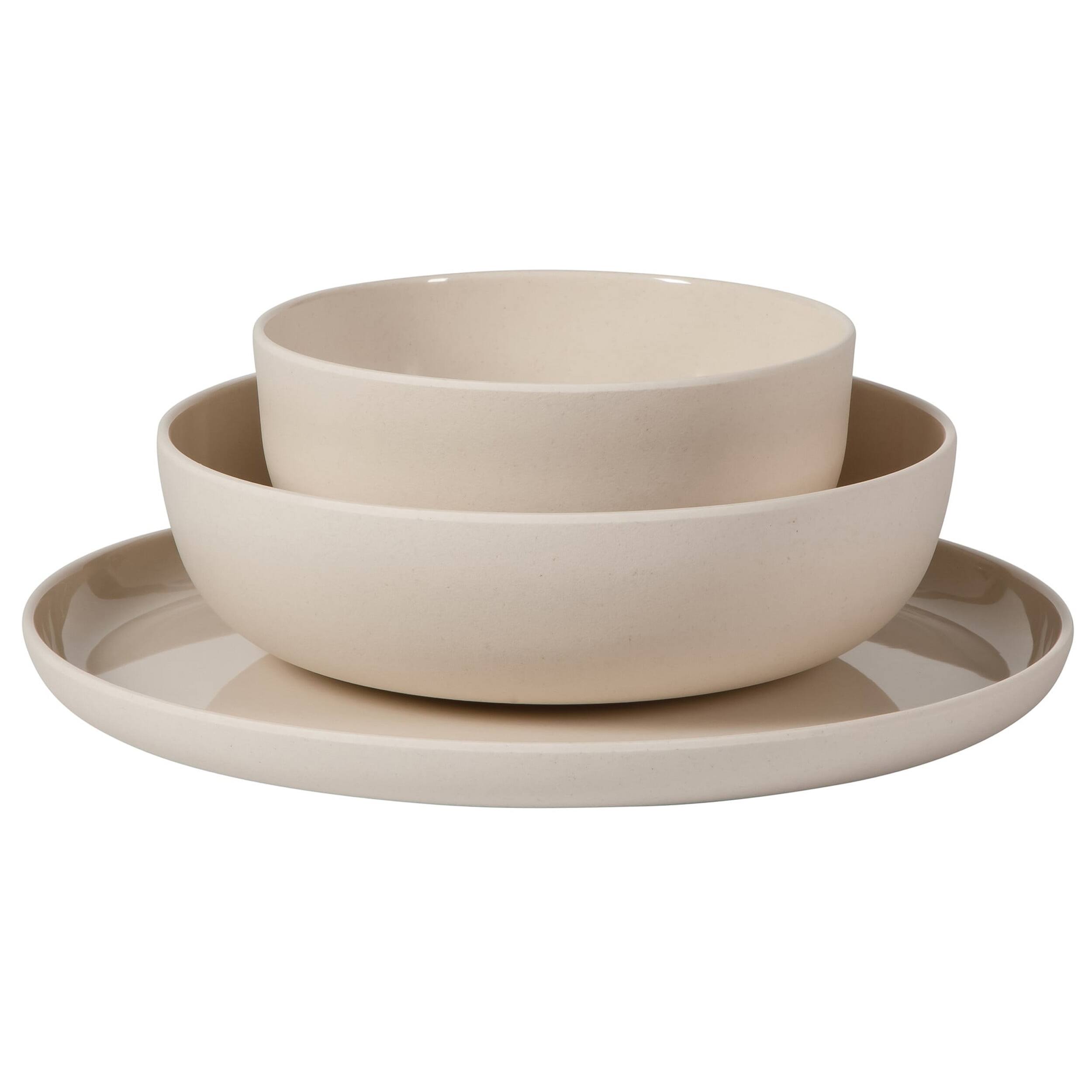 Alt View 2. Gibson - Gibson Home Candy Skies 12 Piece Wheat Straw Melamine Dinnerware Set in Taupe - Taupe.