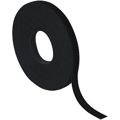 Front. Velcro - ONE-WRAP Hook & Loop Fastener Strap, 1/2" x 12', Black - Black.