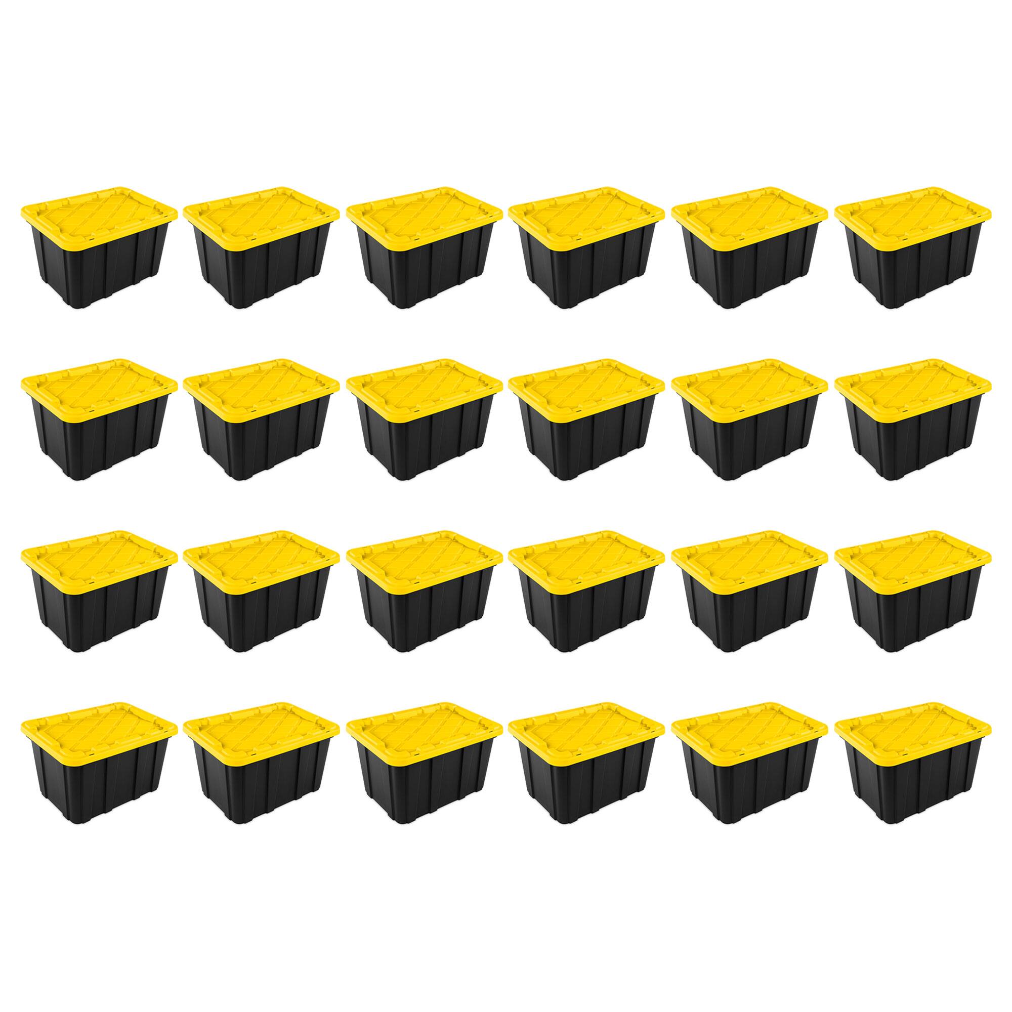 Alt View 1. Sterilite - Sterilite 27 Gallon Industrial Stackable Storage Tote Lidded Containers, 24 Pack - Yellow.