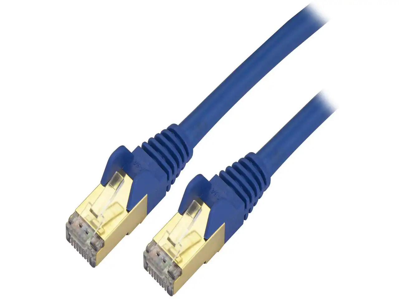 Front. Startech - StarTech Cat6a Shielded Patch Cable - 9 ft - Blue - Snagless RJ45 Ethernet Cord.