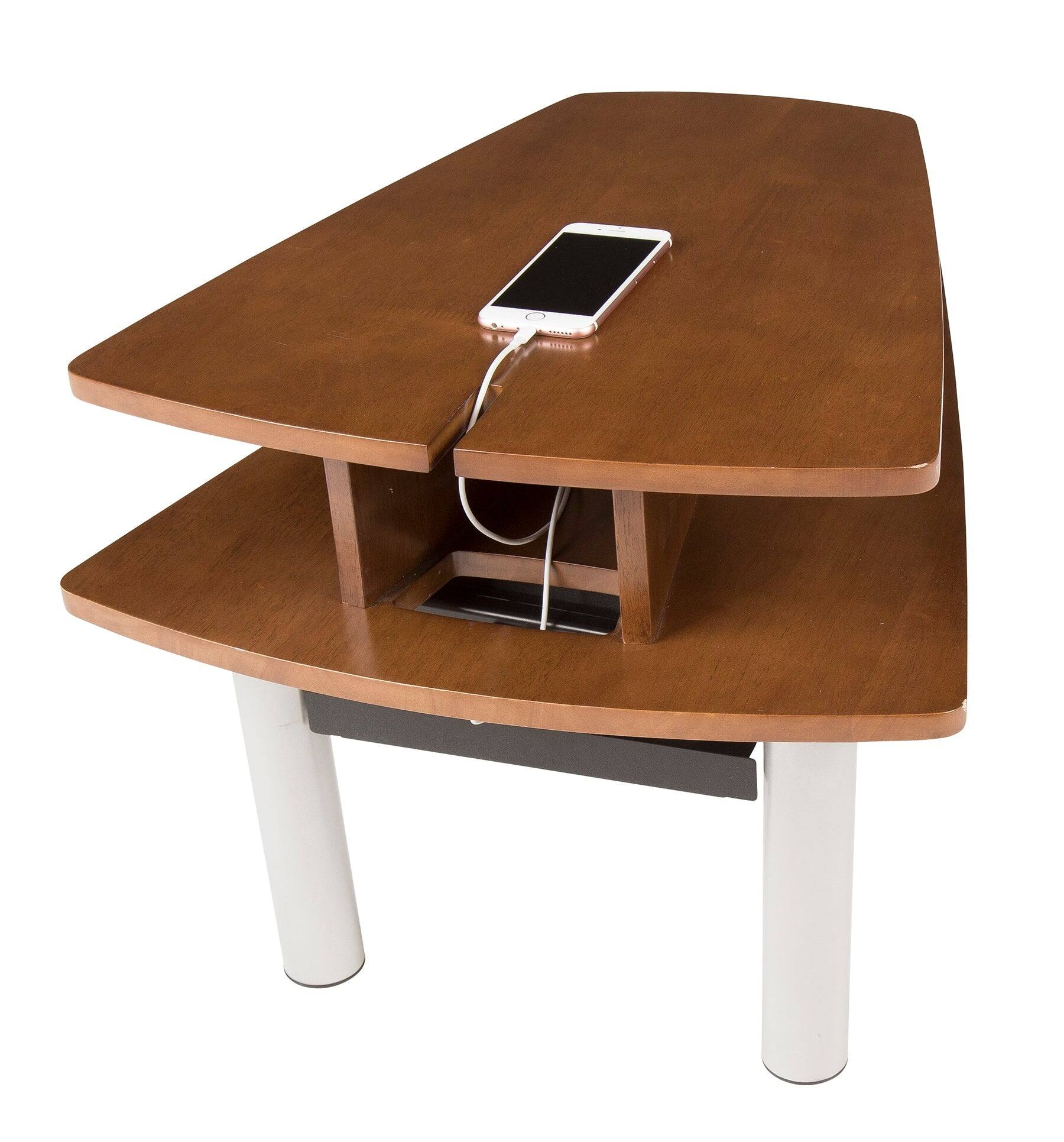 Human Touch Perfect Chair Two Level Media Table with Power Strip for ...