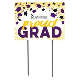 Jardine - Montevallo Falcons 18" x 24" Proud Grad Yard Sign - White