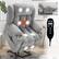 Front. APRILSOUL - Power Lift Recliner Chair with 8-Point Vibration Massage and Lumbar Heating USB and Type-C Ports Steel Cup Holders - Grey.