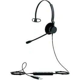 Jabra - BIZ 2300 Headset - Mono - USB - Wired - Over-the-head - Monaural - Supra-aural - Noise Cancelling Microphone - Black