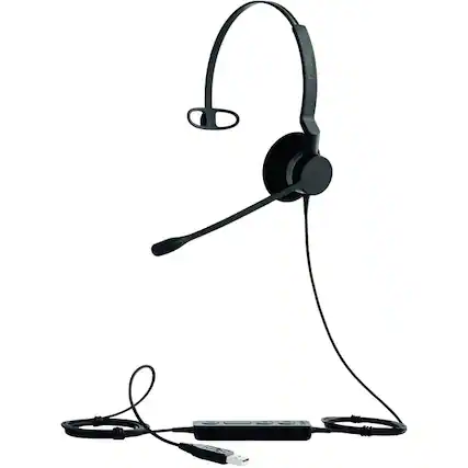 Front. Jabra - Jabra BIZ 2300 Headset - Mono - USB - Wired - Over-the-head - Monaural - Supra-aural - Noise Cancelling Microphone - Black.