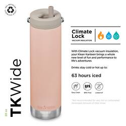 MERAIEE 20 oz TKWide

Climate Lock VACUUM

With Climate Lock vacuum insulation, your Klean Kanteen brings a whole new level of fun and performance to life's adventures. Drinks stay cold or hot up to: 63 hours iced

BPA or BPA free

Leakproof

Lifetime

Your recommended for very hot or carbonated beverages.