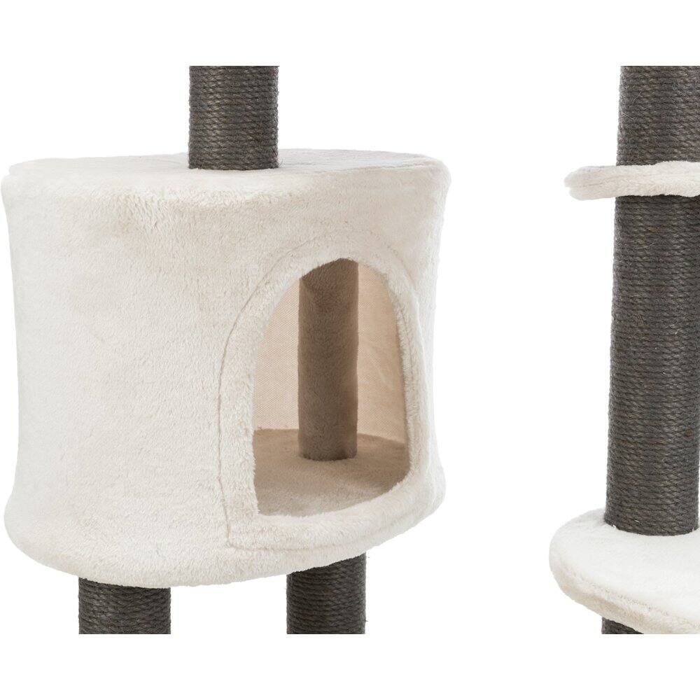 Alt View 2. TRIXIE - Moriles Plush & Sisal 3-Level Cat Tree with Scratching Posts & Condo - Light Gray.