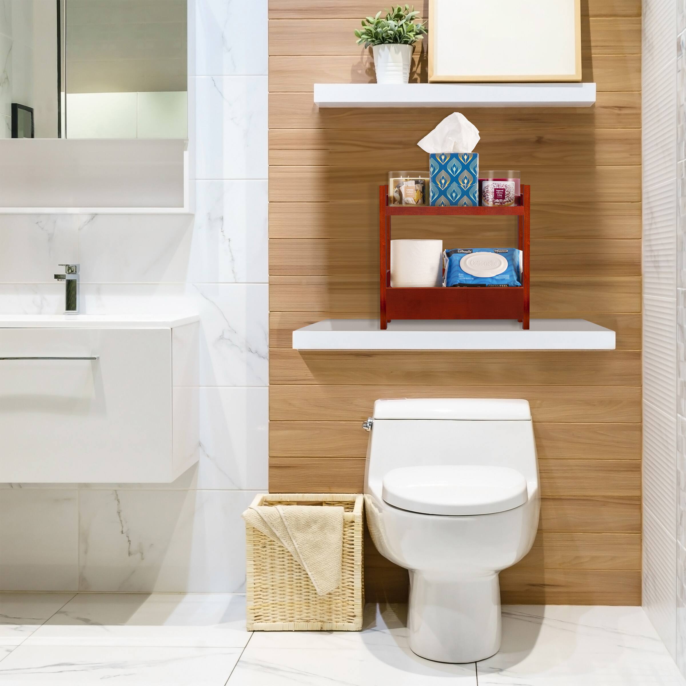 Alt View 6. Sorbus - Sorbus 2-Tier Bamboo Kitchen Countertop Organizer - ideal for storage and display, Matcha, Coffee Station, Bathroom - Espresso.