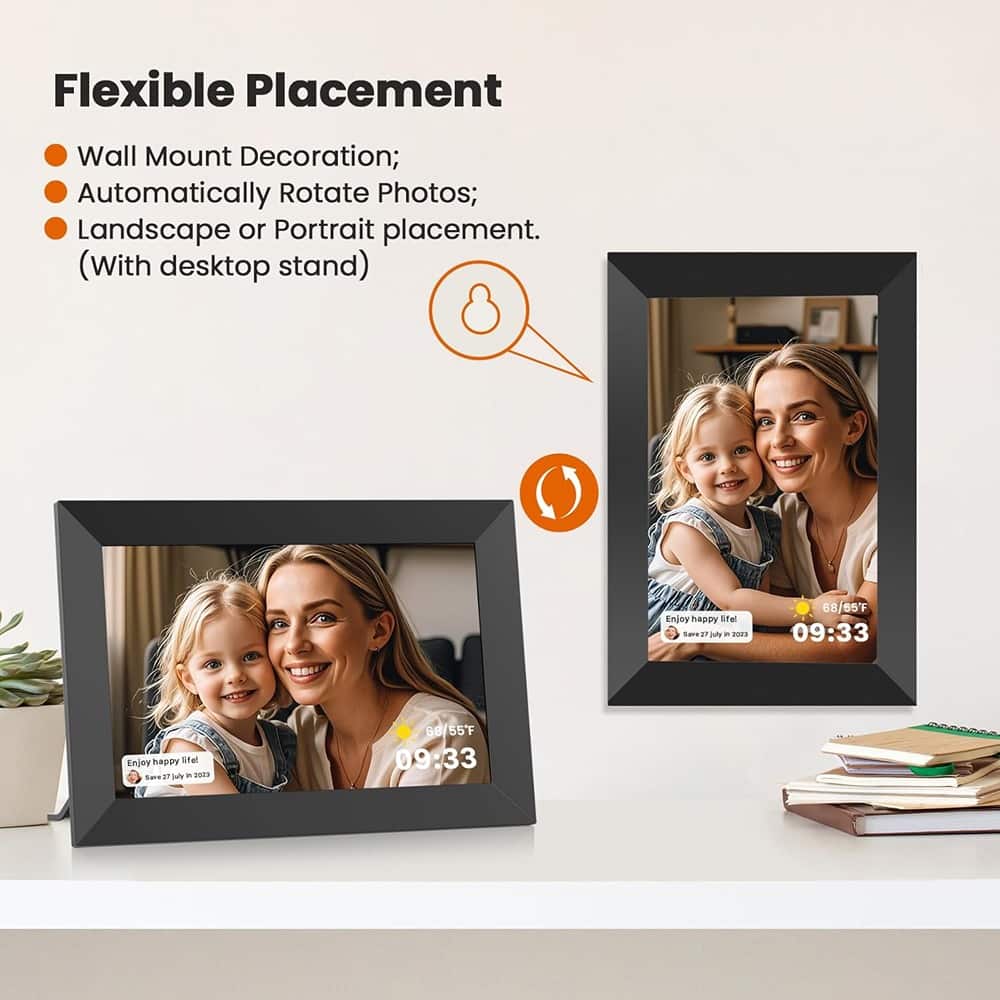 MOSZAR LLC - 10.1" WiFi Digital Picture Frame 32GB IPS Touch HD Black