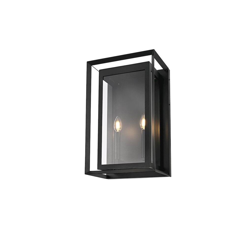 Left. Elegant Lighting - Etting 12 Inch Outdoor Wall Sconce In Black - Black.
